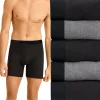 Men's Hanes Ultimate® 5-pack Exposed Waistband Boxer Brief 2 Men's Hanes Ultimate® 5-pack Exposed Waistband Boxer Brief -Mens Hanes Clothing Shop 1354794 Black Gray