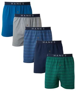 Hanes 5Pk Dyed Knit Boxer -Mens Hanes Clothing Shop 1354804 ALT2