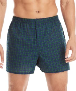 Men's Hanes Ultimate® 5-pack Plaid Woven Boxers -Mens Hanes Clothing Shop 1354811 ALT