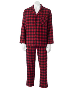 Big & Tall HanesĀ® Plaid Flannel Pajama Set