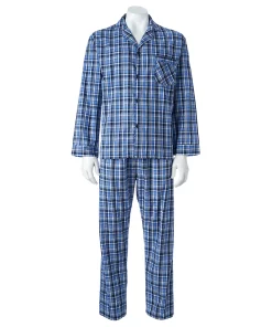 Men's Hanes® Classics Pajama Set -Mens Hanes Clothing Shop 2079296 Blue Plaid