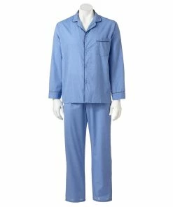 Men's Hanes® Classics Pajama Set -Mens Hanes Clothing Shop 2079296 Solid Blue