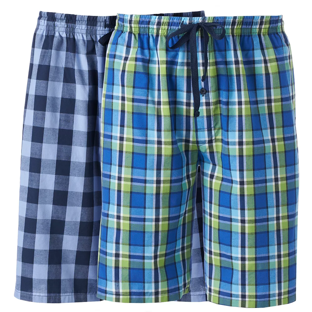 Men's Hanes® Classics 2-pack Plaid Woven Jams Sleep Shorts 4 Men's Hanes® Classics 2-pack Plaid Woven Jams Sleep Shorts - Image 2