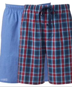 Men's HanesĀ® Classics 2-pack Plaid Woven Jams Sleep Shorts