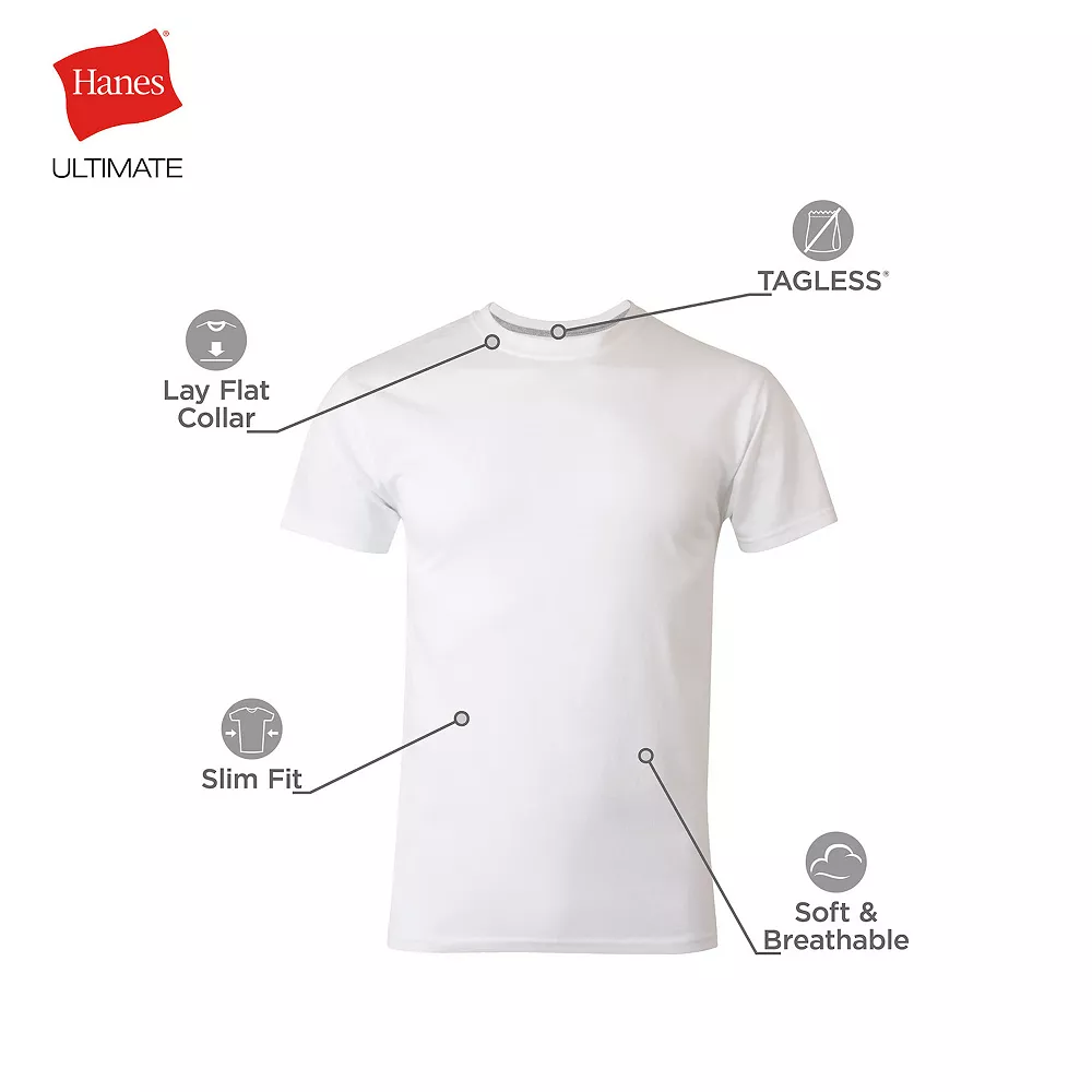 Men's Hanes Ultimate® 4-pack Slim-Fit Tees 7 Men's Hanes Ultimate® 4-pack Slim-Fit Tees - Image 5