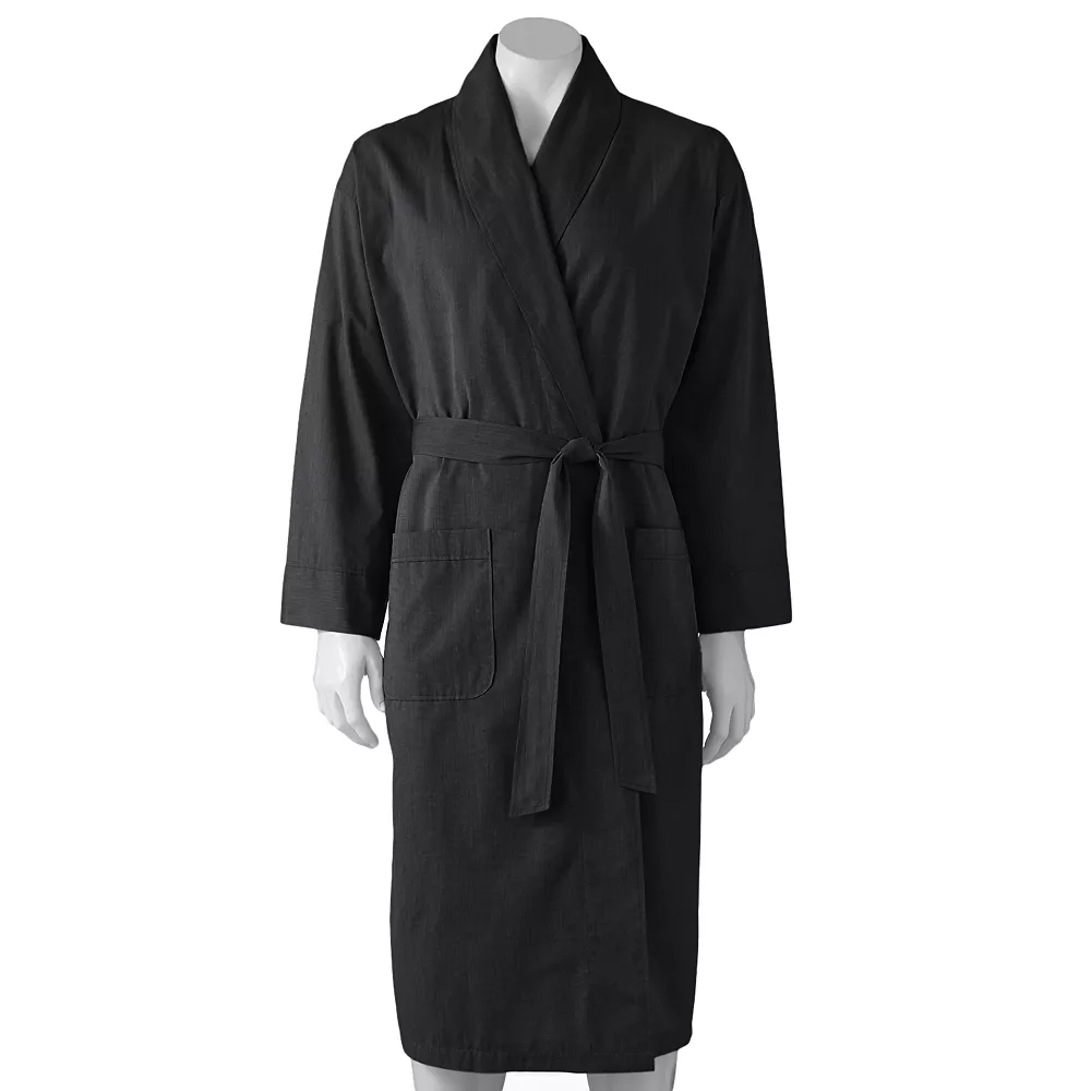 Big & Tall Hanes® Lightweight Woven Shawl Robe 6 Big & Tall Hanes® Lightweight Woven Shawl Robe - Image 4