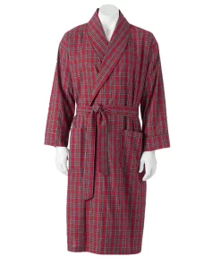 Big & Tall Hanes® Lightweight Woven Shawl Robe 9 Big & Tall Hanes® Lightweight Woven Shawl Robe -Mens Hanes Clothing Shop 2517244 Red Plaid