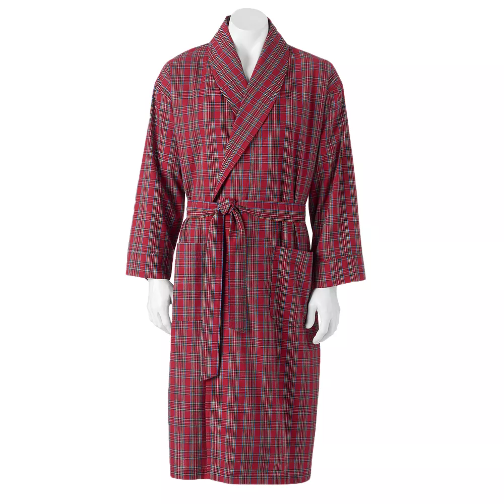 Big & Tall Hanes® Lightweight Woven Shawl Robe 5 Big & Tall Hanes® Lightweight Woven Shawl Robe - Image 3