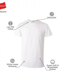 Mens Hanes Hanes Ultimate® Men's Comfortsoft® FreshIQ®, Crewneck Undershirt, 6+1 Bonus Pack -Mens Hanes Clothing Shop 2575549 ALT2
