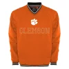 Men's Franchise Club Clemson Tigers Trainer Windshell Pullover -Mens Hanes Clothing Shop 2788041
