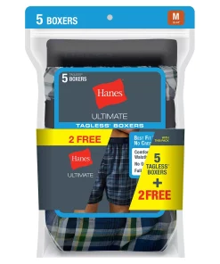 Men's Hanes® Classics 5-pack + 2 Bonus Full-Cut Plaid Woven Boxers 8 Men's Hanes® Classics 5-pack + 2 Bonus Full-Cut Plaid Woven Boxers -Mens Hanes Clothing Shop 3109921 ALT