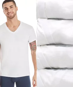 Men's Hanes Ultimate® 4-pack ComfortBlend V-Neck Tees