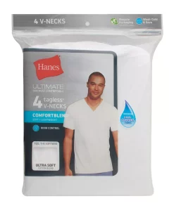 Men's Hanes Ultimate® 4-pack ComfortBlend V-Neck Tees 7 Men's Hanes Ultimate® 4-pack ComfortBlend V-Neck Tees -Mens Hanes Clothing Shop 3238896 ALT2