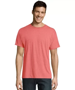 Men's Hanes Ultimate® X-Temp FreshIQ Textured Slubbed Super Soft Crewneck Tee -Mens Hanes Clothing Shop 3264832 Citrus Pink