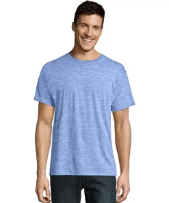 Men's Hanes Ultimate® X-Temp FreshIQ Textured Slubbed Super Soft Crewneck Tee -Mens Hanes Clothing Shop 3264832 Light Blue Heather