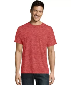 Men's Hanes Ultimate® X-Temp FreshIQ Textured Slubbed Super Soft Crewneck Tee -Mens Hanes Clothing Shop 3264832 Light Red Heather