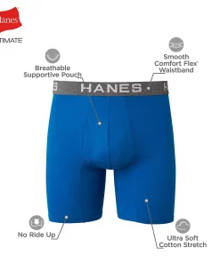Men's Hanes Ultimate® ComfortFlex Fit 4-pack Boxer Briefs -Mens Hanes Clothing Shop 3611595 ALT5
