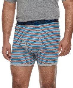 Big & Tall Hanes® 3-pack X-Temp Boxer Briefs 10 Big & Tall Hanes® 3-pack X-Temp Boxer Briefs -Mens Hanes Clothing Shop 3638904 Navy Stripe Red