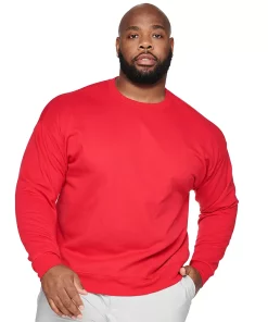 Big & Tall Hanes® EcoSmart Fleece Sweatshirt -Mens Hanes Clothing Shop 4206506 Deep Red