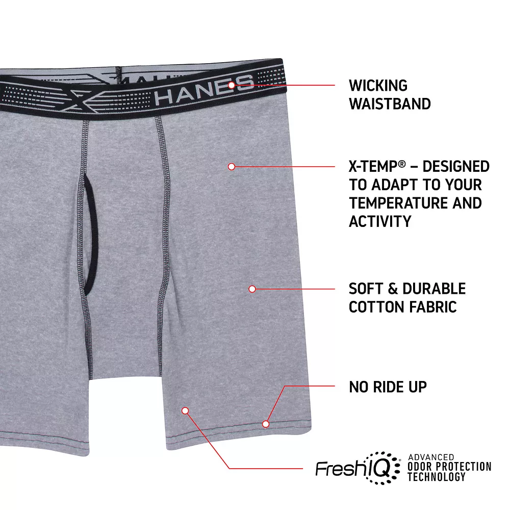 Men's Hanes® 4-pack Sport X-Temp Comfort Boxer Briefs 8 Men's Hanes® 4-pack Sport X-Temp Comfort Boxer Briefs - Image 6