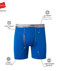 Men's Hanes® 4-pack Sport X-Temp 2.0 Performance Boxer Briefs -Mens Hanes Clothing Shop 4260104 ALT5