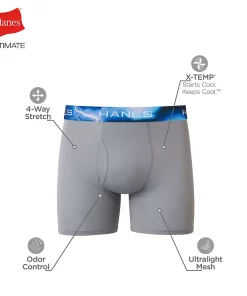 Men's Hanes® 4-pack Sport X-Temp Air Mesh Boxer Briefs -Mens Hanes Clothing Shop 4260106 ALT5