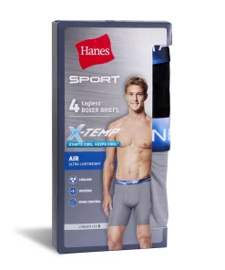 Men's Hanes Ultimate® 4-pack X-Temp Air Mesh Longer-Leg Boxer Briefs -Mens Hanes Clothing Shop 4260108 ALT3