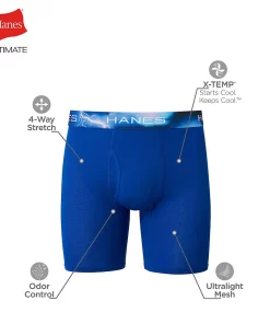 Men's Hanes Ultimate® 4-pack X-Temp Air Mesh Longer-Leg Boxer Briefs -Mens Hanes Clothing Shop 4260108 ALT5
