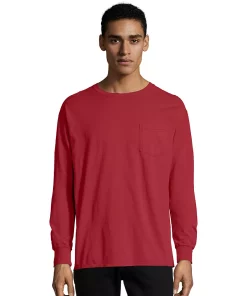Men's Hanes® ComfortWash Garment-Dyed Pocket Pajama Tee 16 Men's Hanes® ComfortWash Garment-Dyed Pocket Pajama Tee -Mens Hanes Clothing Shop 4462321 Crimson Fall