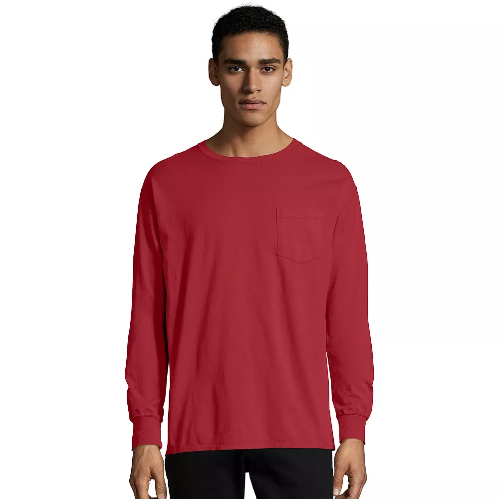 Men's Hanes® ComfortWash Garment-Dyed Pocket Pajama Tee 6 Men's Hanes® ComfortWash Garment-Dyed Pocket Pajama Tee - Image 4