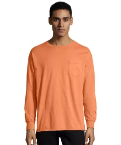 Men's Hanes® ComfortWash Garment-Dyed Pocket Pajama Tee 21 Men's Hanes® ComfortWash Garment-Dyed Pocket Pajama Tee -Mens Hanes Clothing Shop 4462321 Horizon Orange