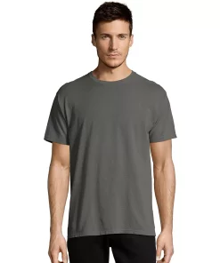 Men's Hanes® ComfortWash Garment-Dyed Tee -Mens Hanes Clothing Shop 4462323 New Railroad Gray
