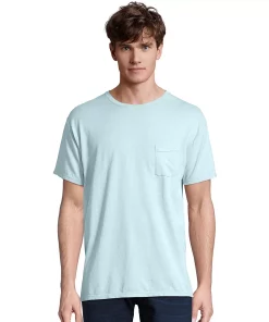 Men's Hanes® ComfortWash Garment-Dyed Pocket Pajama Tee 20 Men's Hanes® ComfortWash Garment-Dyed Pocket Pajama Tee -Mens Hanes Clothing Shop 4462324 Soothing Blue