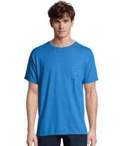 Men's Hanes® ComfortWash Garment-Dyed Pocket Pajama Tee 16 Men's Hanes® ComfortWash Garment-Dyed Pocket Pajama Tee -Mens Hanes Clothing Shop 4462324 Summer Sky Blue