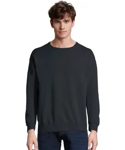 Men's Hanes® ComfortWash Garment-Dyed Fleece Sweatshirt -Mens Hanes Clothing Shop 4462635 Black