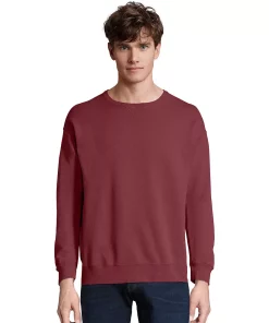 Men's Hanes® ComfortWash Garment-Dyed Fleece Sweatshirt -Mens Hanes Clothing Shop 4462635 Cayenne