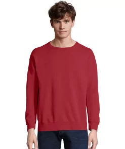 Men's Hanes® ComfortWash Garment-Dyed Fleece Sweatshirt -Mens Hanes Clothing Shop 4462635 Crimson Fall