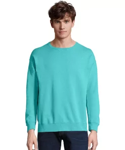 Men's Hanes® ComfortWash Garment-Dyed Fleece Sweatshirt -Mens Hanes Clothing Shop 4462635 Mint
