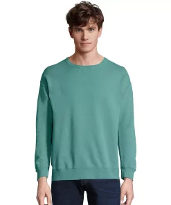 Men's Hanes® ComfortWash Garment-Dyed Fleece Sweatshirt -Mens Hanes Clothing Shop 4462635 Spanish Moss