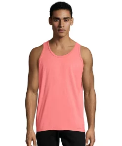 Men's Hanes® ComfortWash Garment-Dyed Tank -Mens Hanes Clothing Shop 4462636 Coral Craze