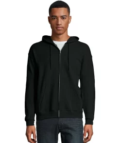 Men's Hanes® EcoSmart Fleece Full-Zip Hooded Jacket 22 Men's Hanes® EcoSmart Fleece Full-Zip Hooded Jacket -Mens Hanes Clothing Shop 4489033 Black1