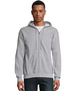 Men's Hanes® EcoSmart Fleece Full-Zip Hooded Jacket 19 Men's Hanes® EcoSmart Fleece Full-Zip Hooded Jacket -Mens Hanes Clothing Shop 4489033 Light Steel1