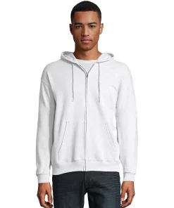 Men's Hanes® EcoSmart Fleece Full-Zip Hooded Jacket 16 Men's Hanes® EcoSmart Fleece Full-Zip Hooded Jacket -Mens Hanes Clothing Shop 4489033 White1