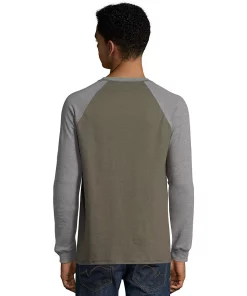 Men's Hanes® Beefy Heavyweight Colorblock Raglan Henley 11 Men's Hanes® Beefy Heavyweight Colorblock Raglan Henley -Mens Hanes Clothing Shop 4489034 ALT