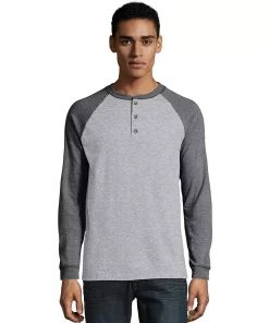 Men's Hanes® Beefy Heavyweight Colorblock Raglan Henley