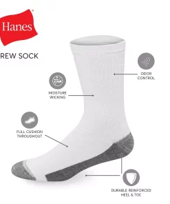 Men's Hanes Ultimate® 8-Pack X-Temp Ultra Cushion Crew Socks -Mens Hanes Clothing Shop 4638352 ALT99