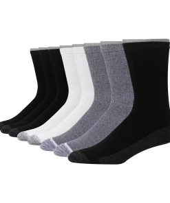 Men's Hanes Ultimate® 8-Pack X-Temp Ultra Cushion Crew Socks -Mens Hanes Clothing Shop 4638352 Black White Gray