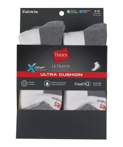 Men's Hanes Ultimate® 8-Pack X-Temp Ultra Cushion Ankle Socks 10 Men's Hanes Ultimate® 8-Pack X-Temp Ultra Cushion Ankle Socks -Mens Hanes Clothing Shop 4638465 ALT2