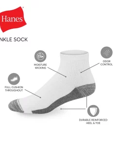 Men's Hanes Ultimate® 8-Pack X-Temp Ultra Cushion Ankle Socks 11 Men's Hanes Ultimate® 8-Pack X-Temp Ultra Cushion Ankle Socks -Mens Hanes Clothing Shop 4638465 ALT99