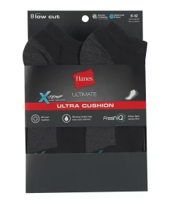 Men's Hanes Ultimate® 8-pack X-Temp Ultra Cushion Low-Cut Socks -Mens Hanes Clothing Shop 4638491 ALT